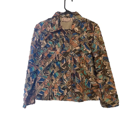 Life Style Petite Women’s Multicolor Button Up Jacket - Size Petite Small - Picture 1 of 5